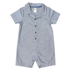 Carter's Baby Boy Breathable Short Sleeve Snug Fit Romper - Blue Stripe